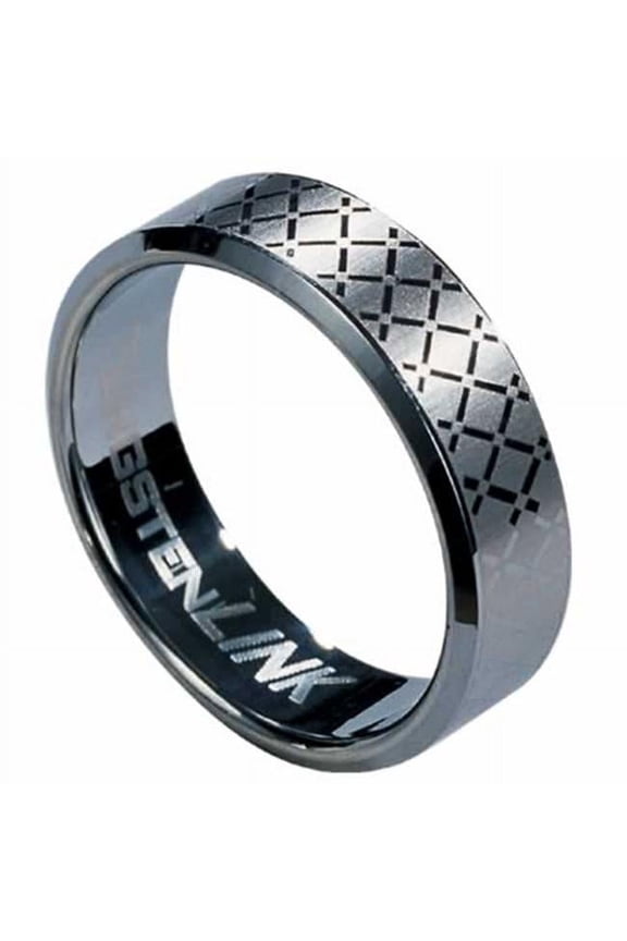 Tungsten Carbide Ring with Laser-Made Diamond-Shape Design