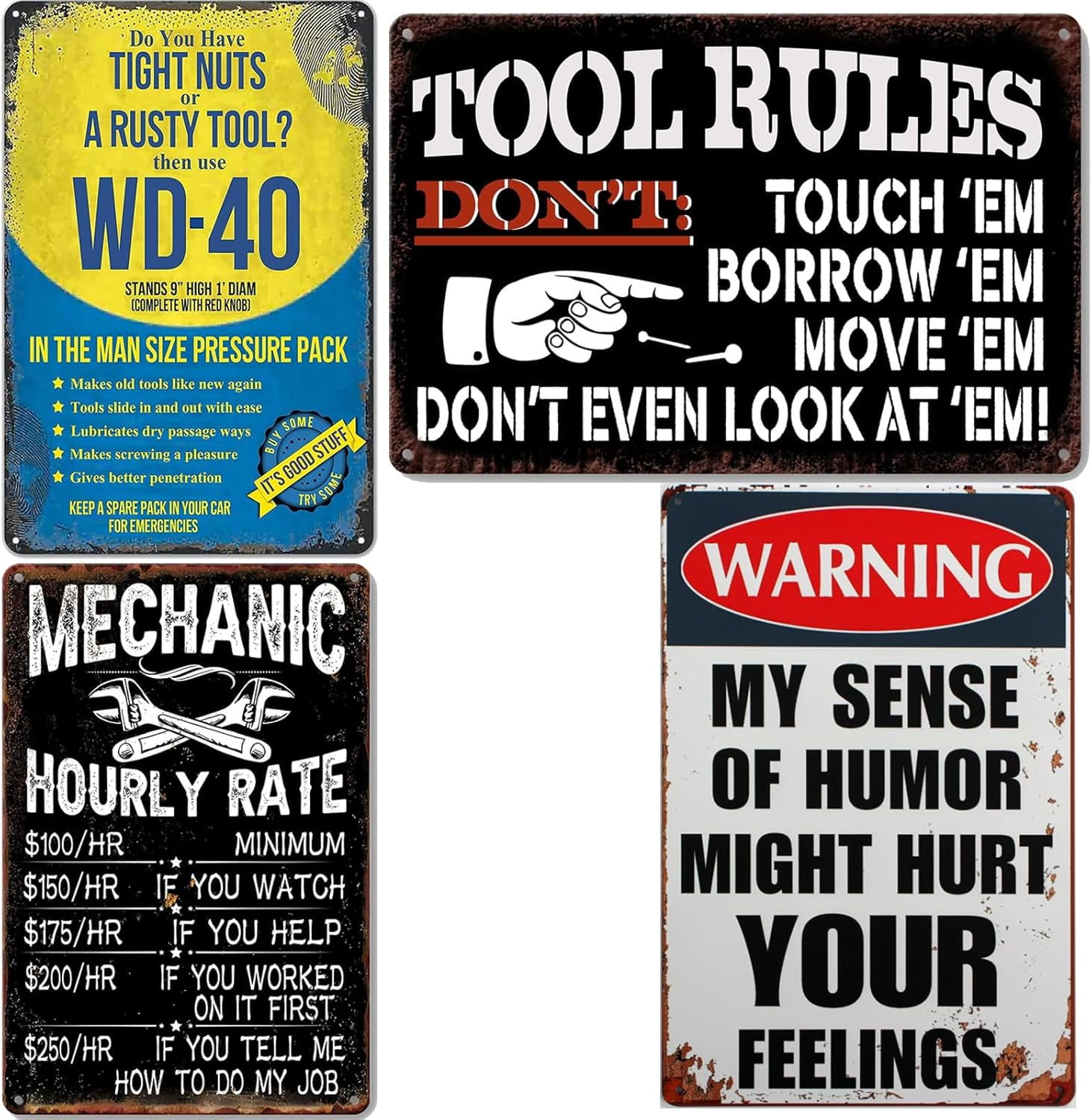 AABERIC 4 Pieces Man Cave Mechanic, Do You Have Tight Nuts Or A Rusty ...