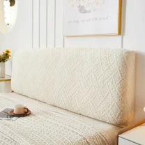 XUELC Jacquard Headboard Slipcover, Stretchable Fabric Headboard Cover for Twin, Full, Queen, King Size Beds, Machine Washable Headboard Protector for Bedroom Decoration