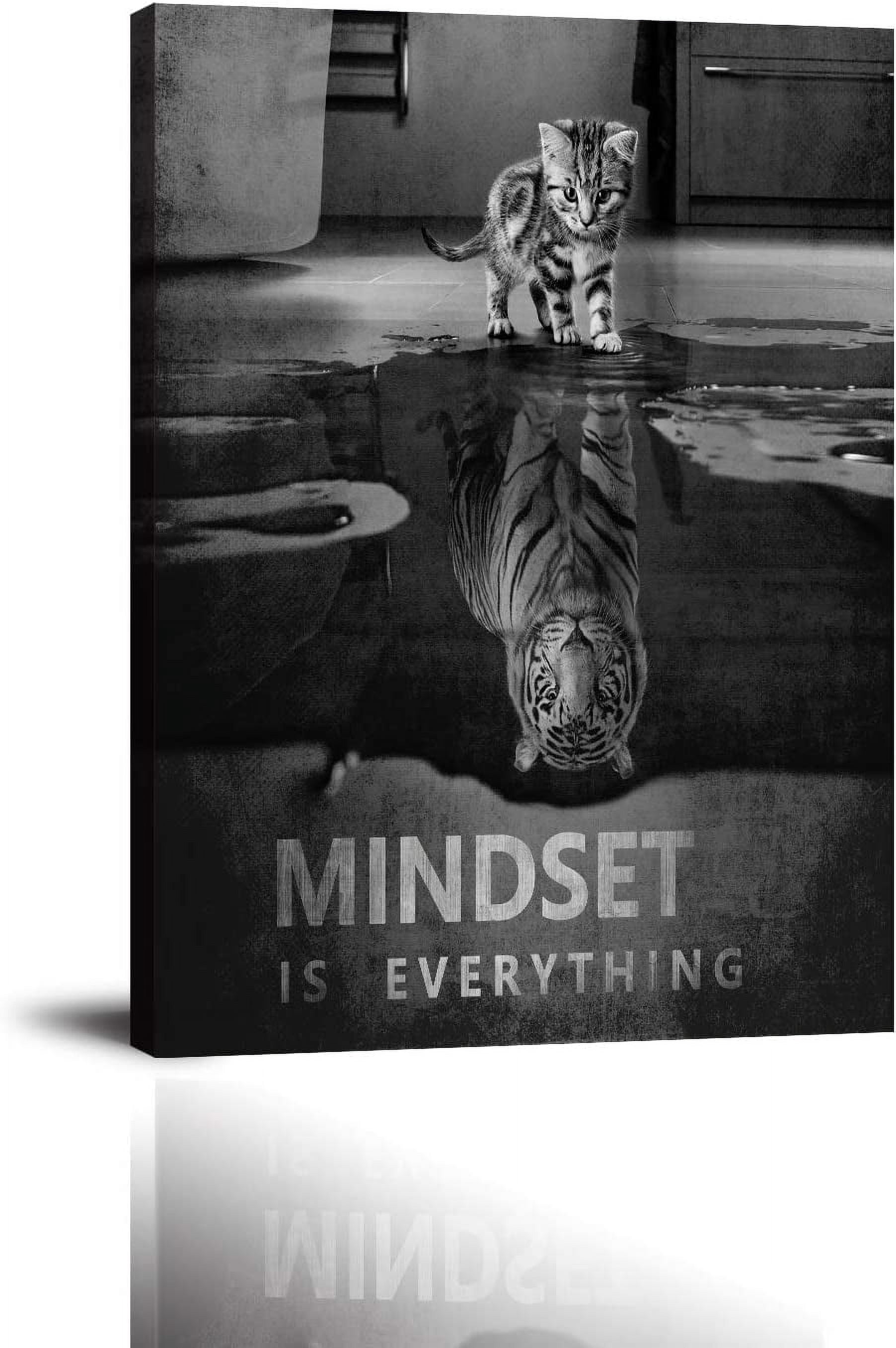 AABERIC Abstract Motivational Canvas Wall Art Stay Hungry Roaring Lion ...