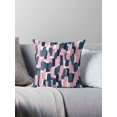 AABERIC Abstract, Navy Blue and Blush Pink Paint Brush Effect Throw ...