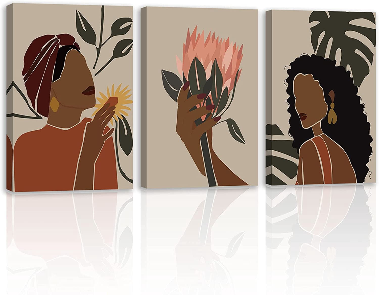 AABERIC African American Wall Art, Black Woman Boho Canvas Wall Decor ...