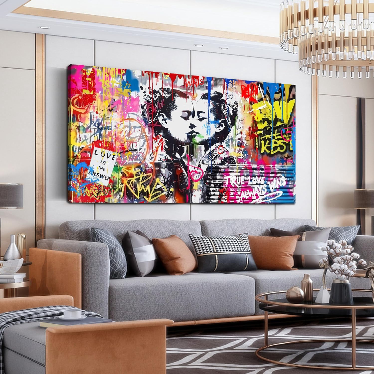 AABERIC Astronaut Wall-Art - Big Graffiti Art Wall Decor - Space
