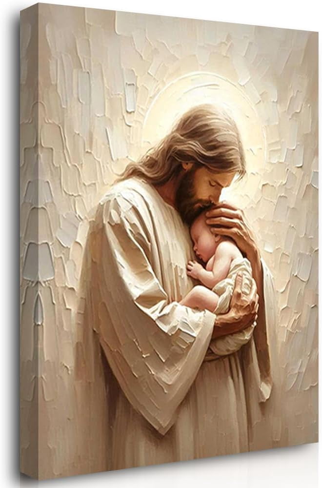 AABERIC Beautiful Life,Modern Christian Art Jesus and Children Canvas Jesus and Baby Pictures ...