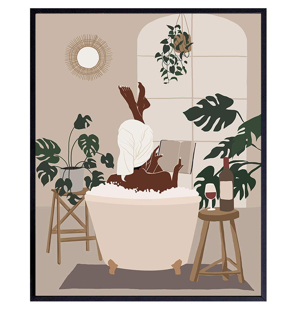 AABERIC Black Wall Art - African American Bathroom Decor - Bath Wall ...