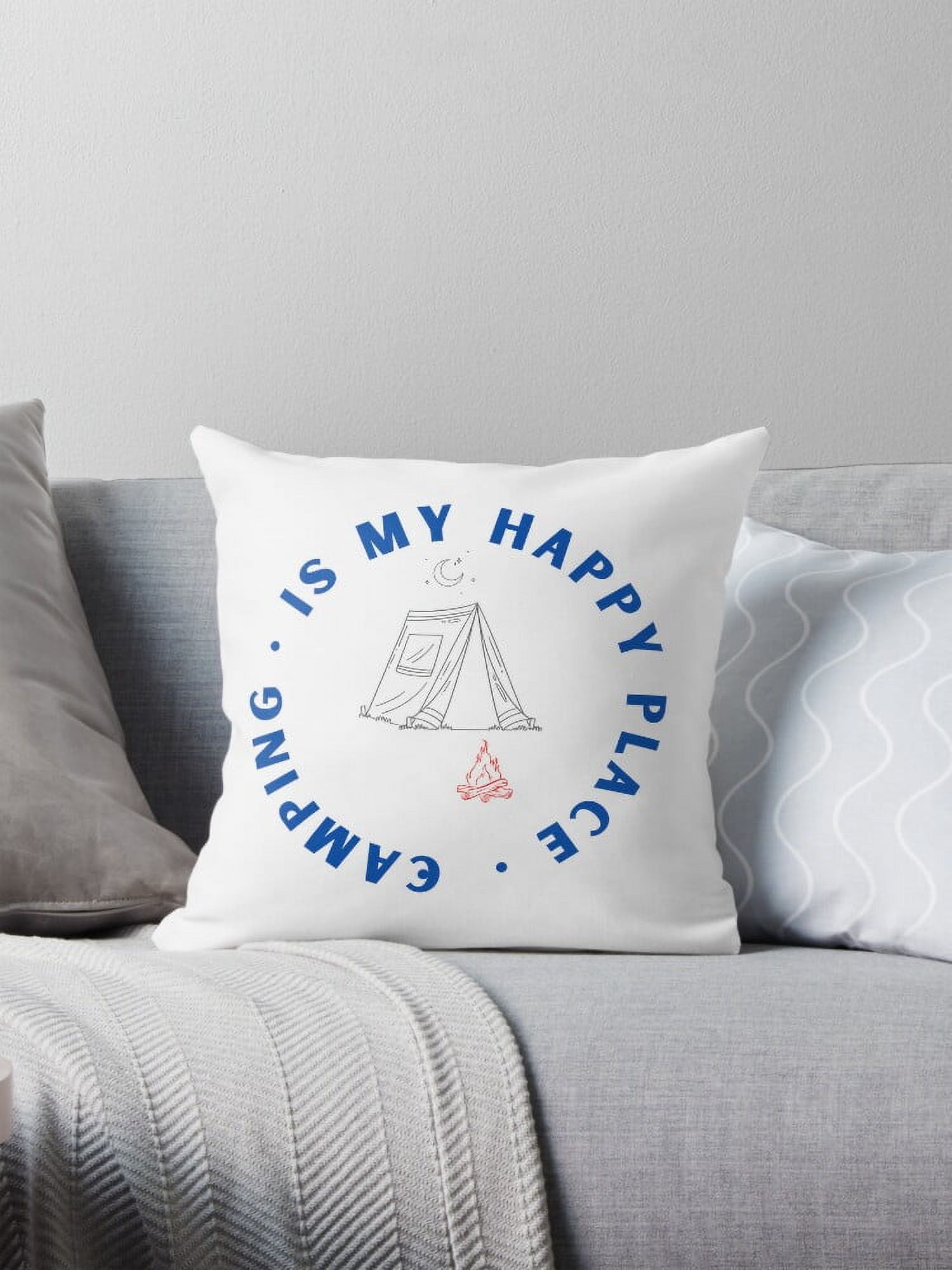 AABERIC Camping is my happy place -01 Throw Pillow Covers Cases Cushion ...