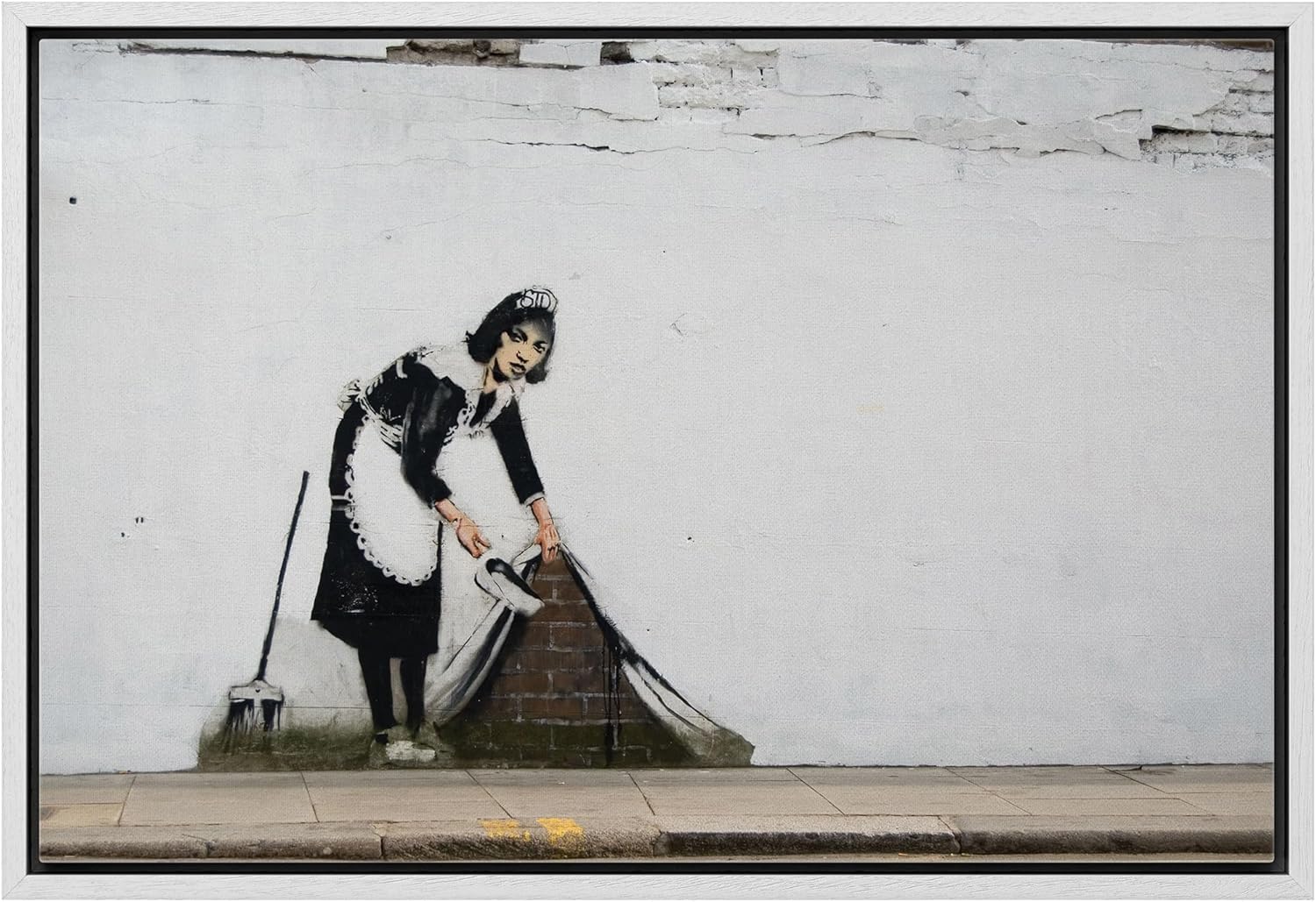 AABERIC Canvas Print Wall Art Banksy Panda with Handguns on Wall Cities ...