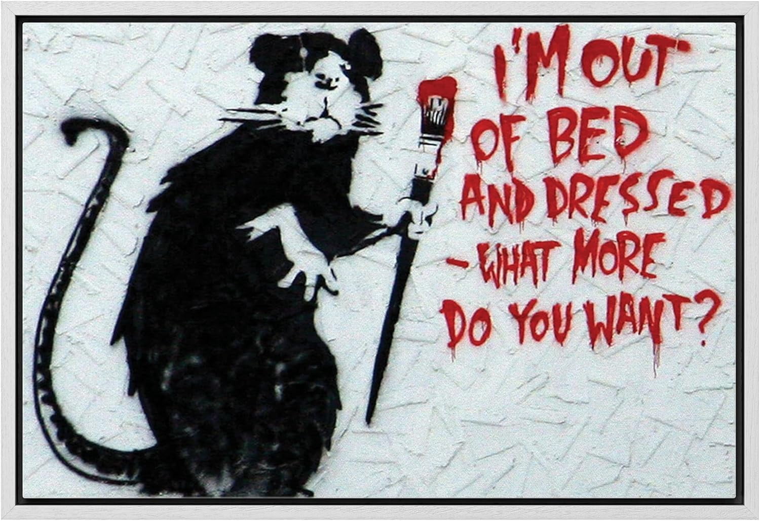 AABERIC Canvas Print Wall Art Banksy Panda with Handguns on Wall Cities ...