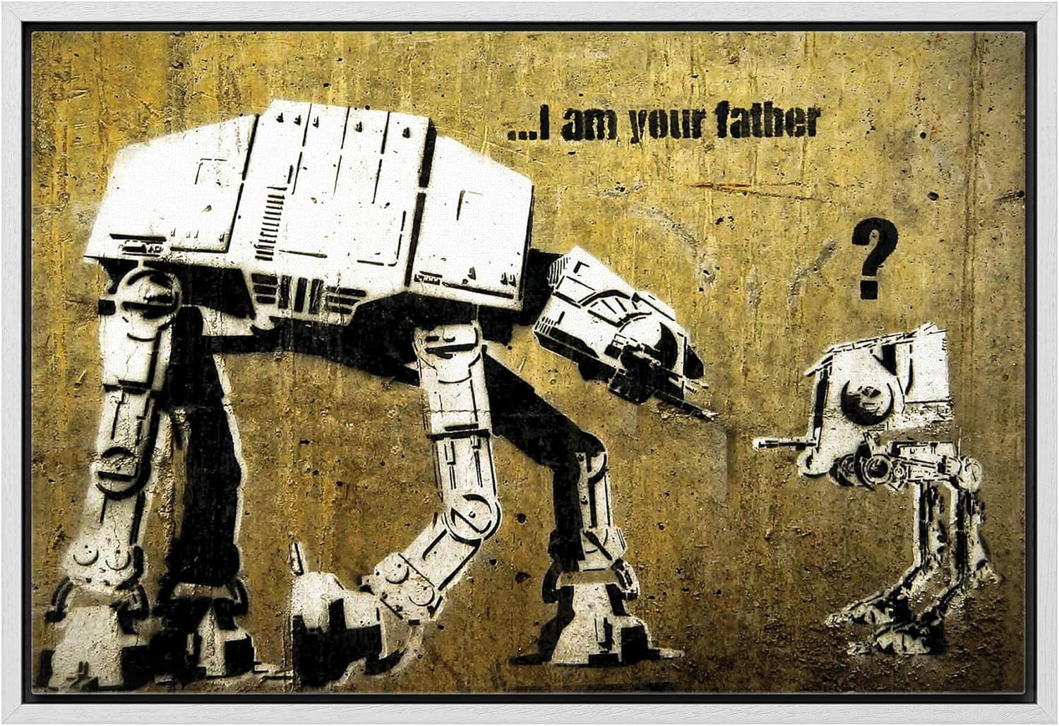 AABERIC Canvas Print Wall Art Banksy Panda with Handguns on Wall Cities ...