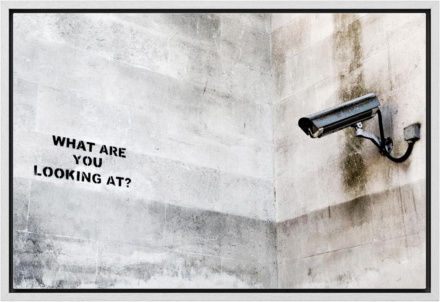 AABERIC Canvas Print Wall Art Banksy Panda with Handguns on Wall Cities ...