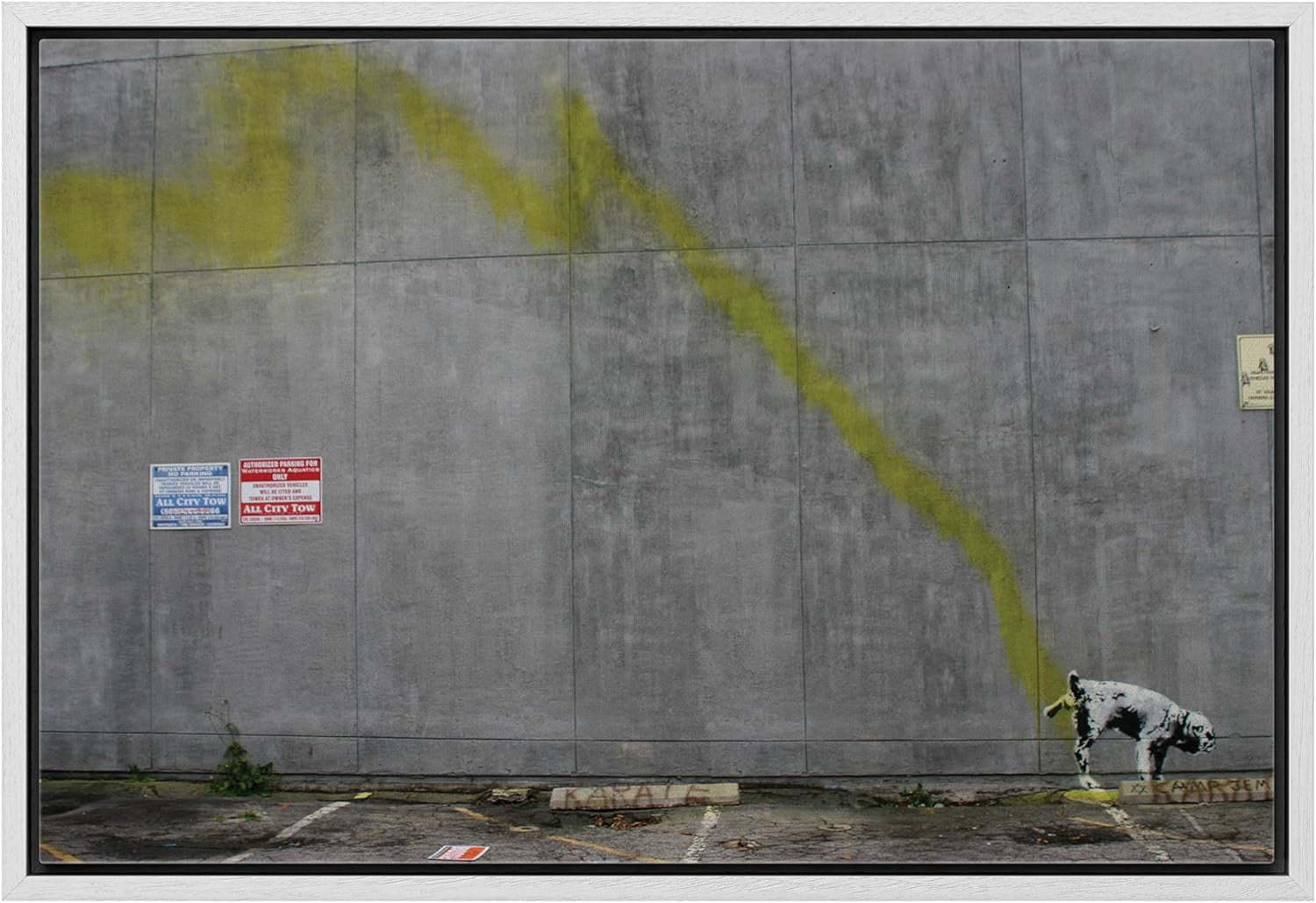 AABERIC Canvas Print Wall Art Banksy Panda with Handguns on Wall Cities ...