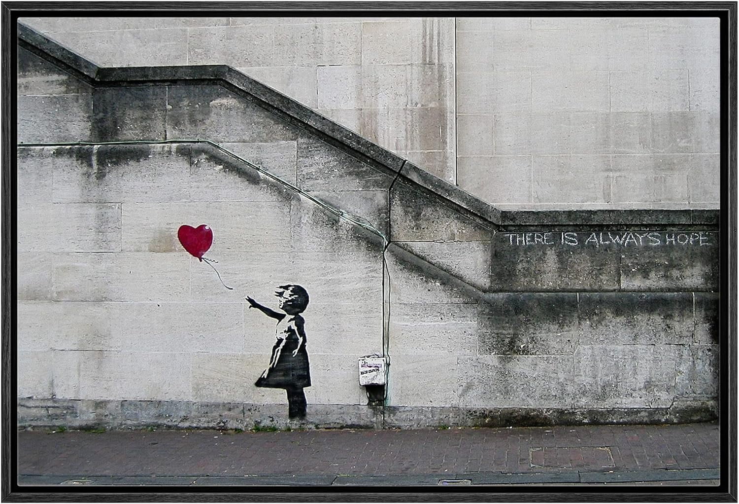 AABERIC Canvas Print Wall Art Banksy Panda with Handguns on Wall Cities ...