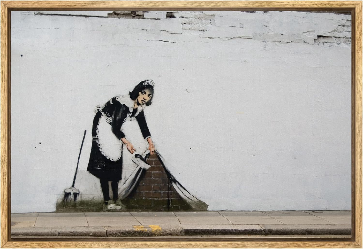 AABERIC Canvas Print Wall Art Banksy Panda with Handguns on Wall Cities ...