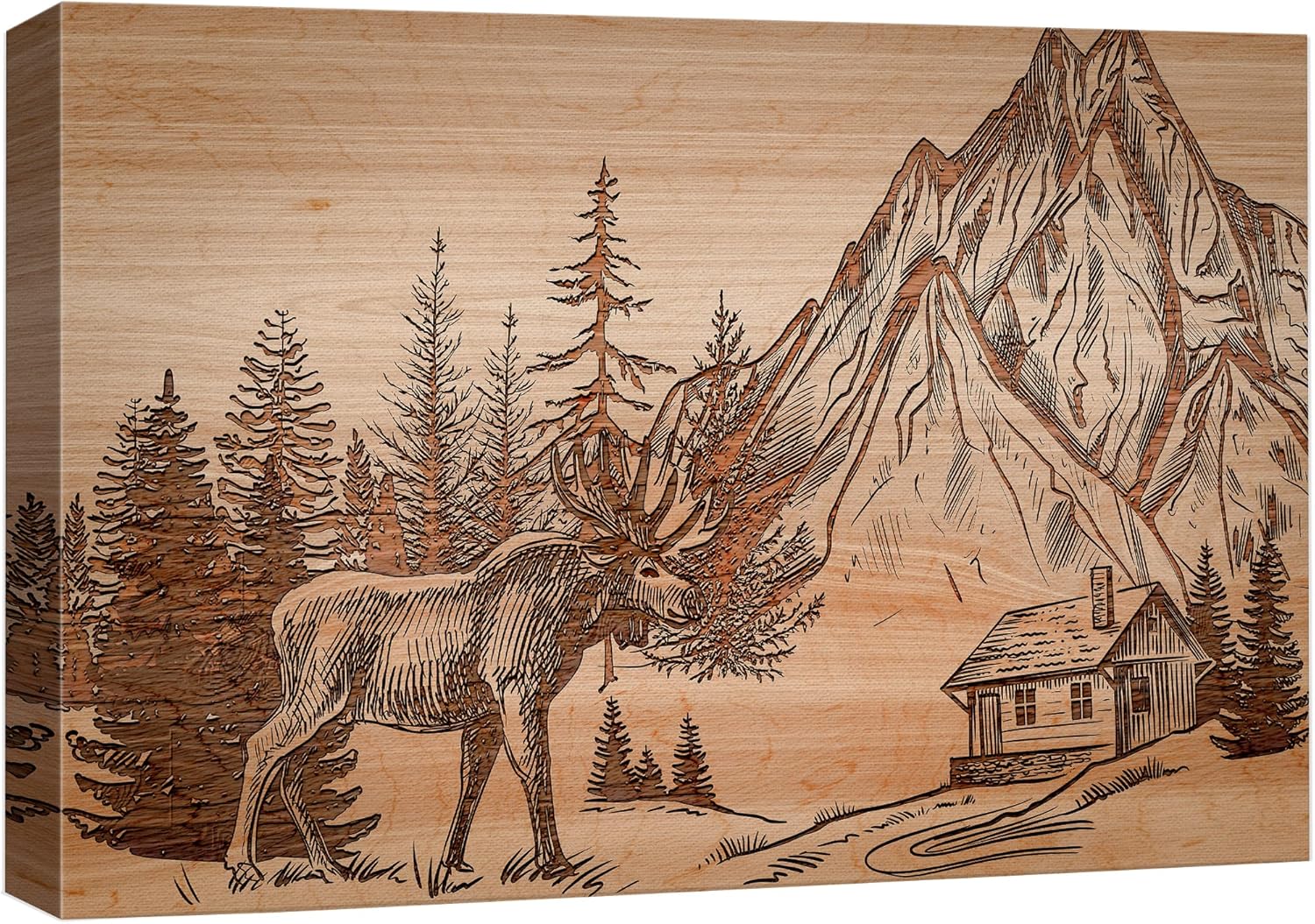 AABERIC Canvas Print Wall Art Galloping White, Brown & Black Horses ...