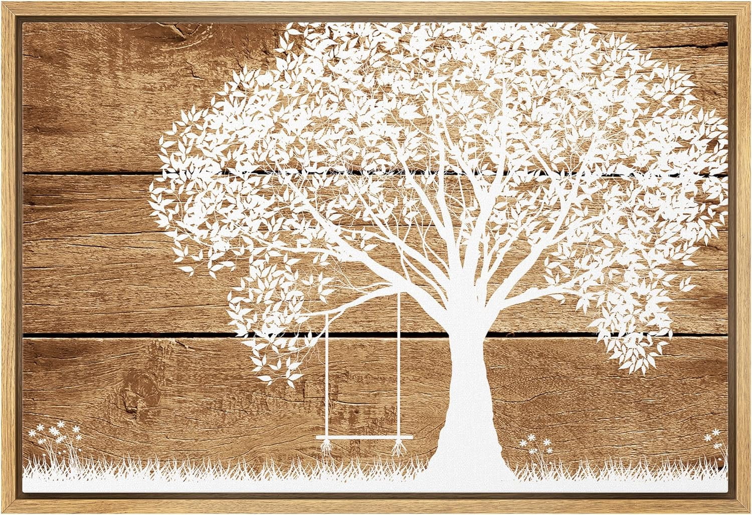 AABERIC Canvas Print Wall Art Galloping White, Brown & Black Horses ...