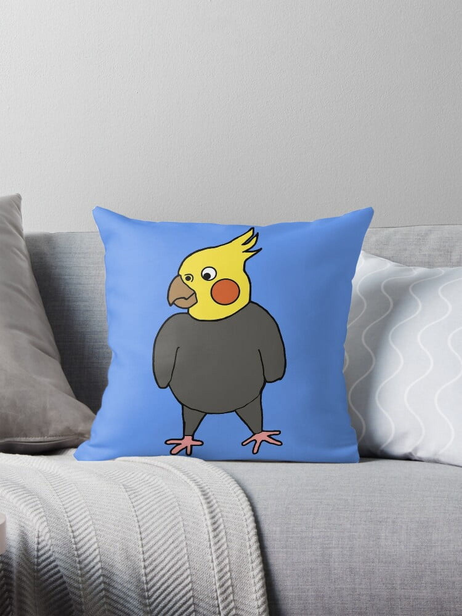 AABERIC Cartoon Cockatiel Throw Pillow Covers Cases Cushion Cover Case ...