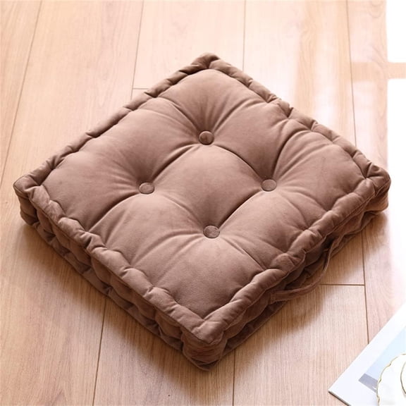 Floor Pillow Cushion (18"x18"x4" Square) - Premium crystal velvet Mat for Yoga, Reading & Sitting Support - Thick Orthopedic Seat Pad Carry Handle, Indoor Use