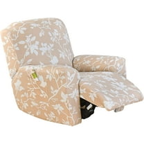 4-Piece Elastic Stretch Recliner Slipcover Set Storage Pocket - Universal Fit Furniture Protector for Sofa & Chair