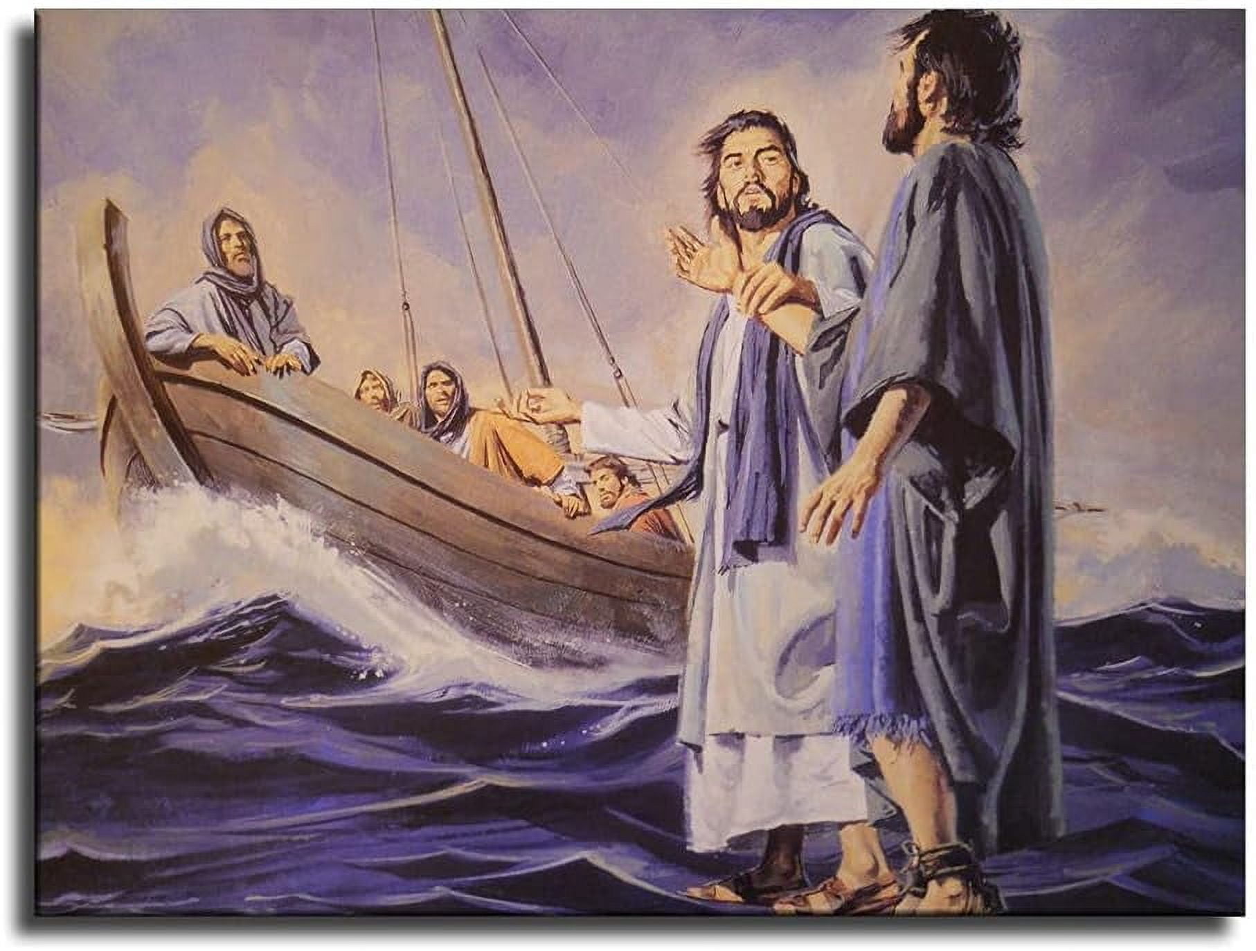 AABERIC Christ Jesus Walking on Water Wall Art Poster Picture Print ...