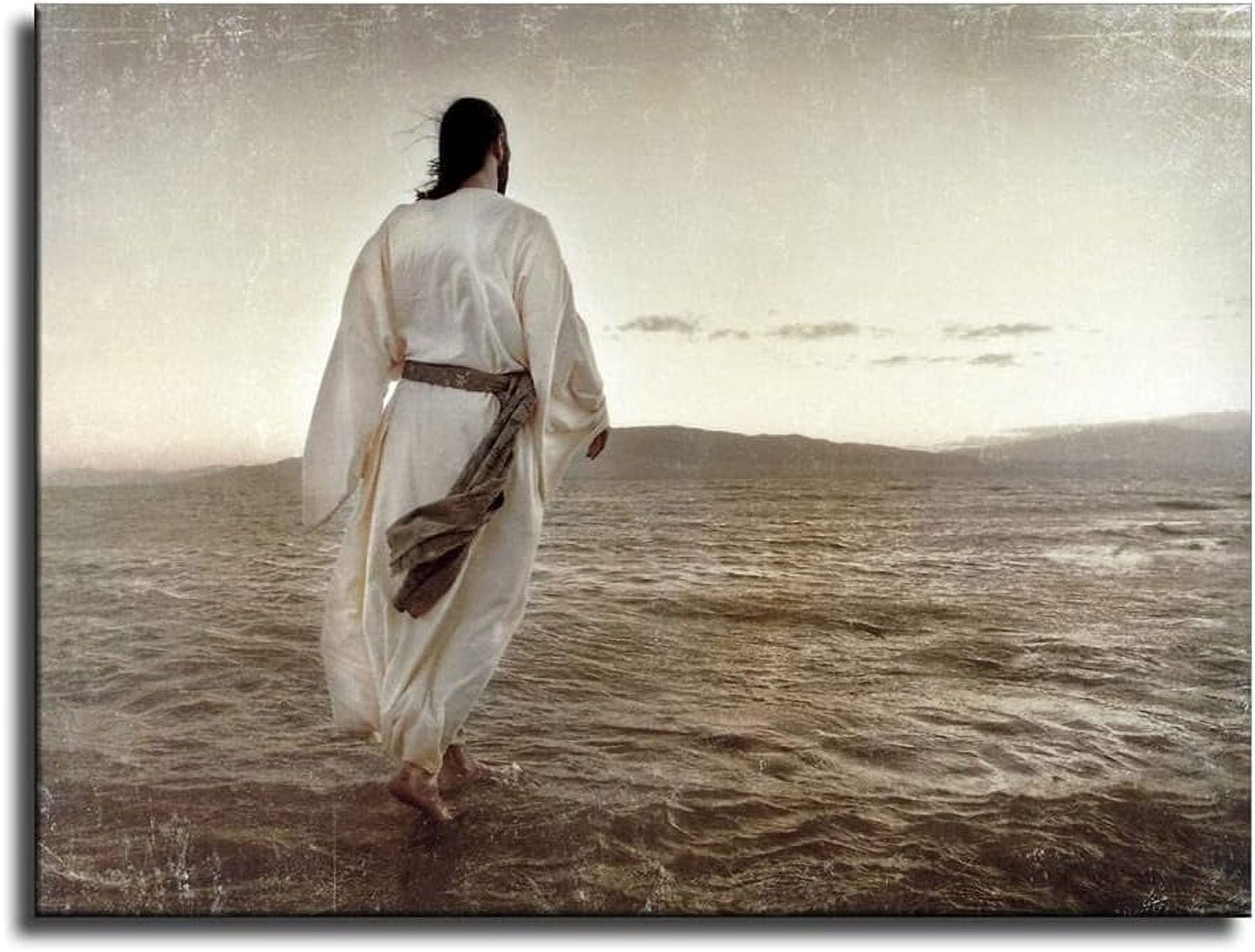 AABERIC Christ Jesus Walking on Water Wall Art Poster Picture Print ...