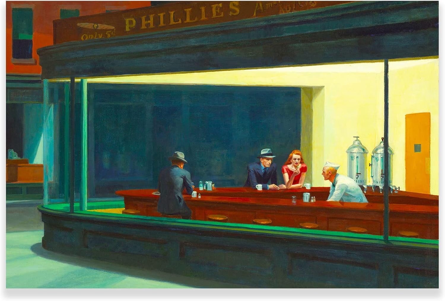 AABERIC Edward Hopper Nighthawks Poster Famous Painting Poster