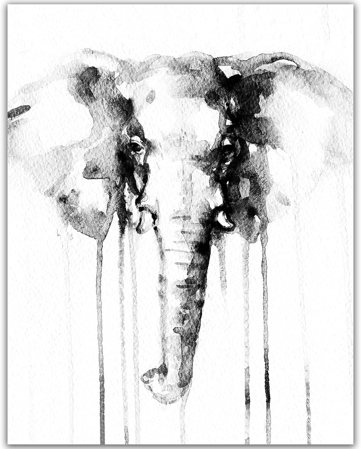 AABERIC Elephant Wall Art Poster,Black White Watercolor Elephant