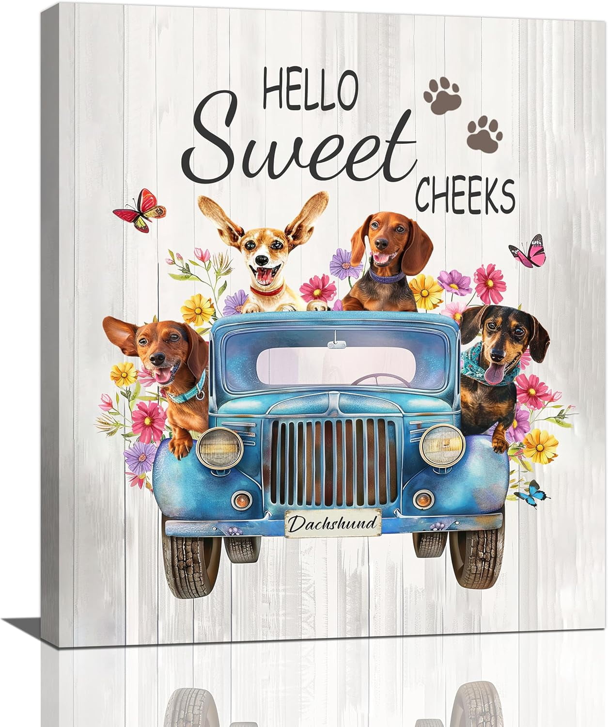 AABERIC Flamingo Beach Bathroom Wall Art Tropical Palm Coastal Ocean ...