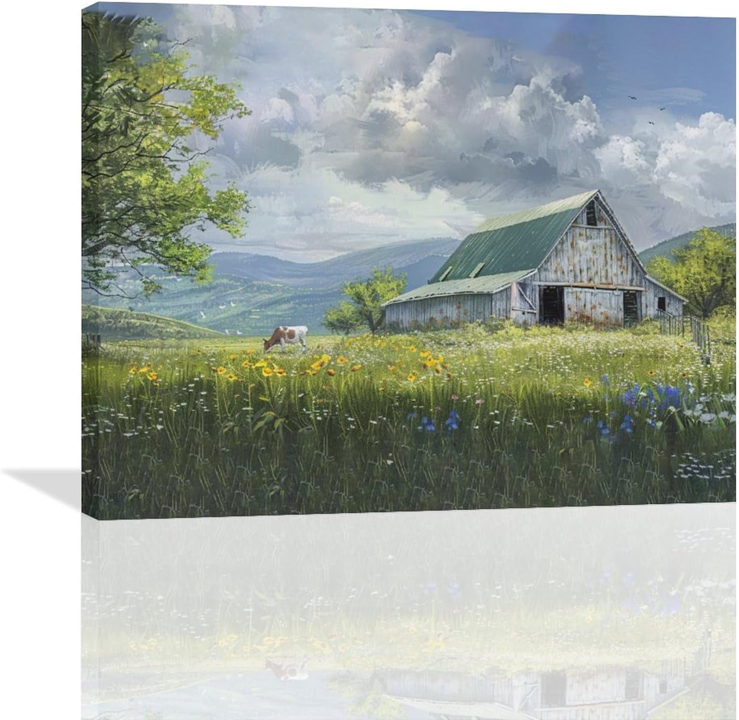 AABERIC Flamingo Beach Bathroom Wall Art Tropical Palm Coastal Ocean ...