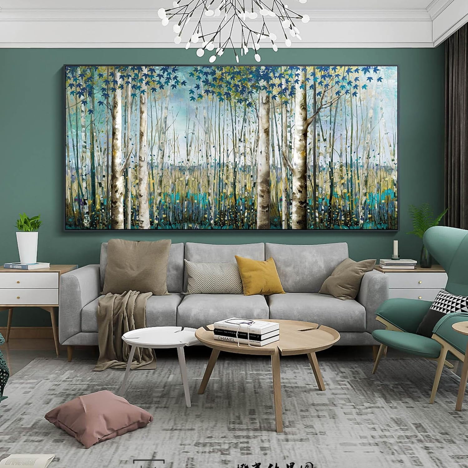 AABERIC Forest Wall Decor Green Wall Art Room Decor Artwork For Walls ...