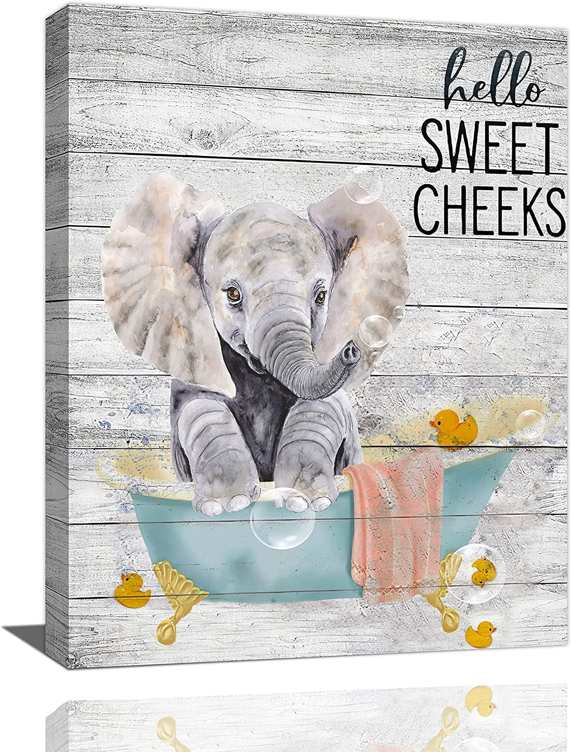AABERIC Funny Elephant Bathroom Wall Art Pictures Decor Bathtub Canvas ...