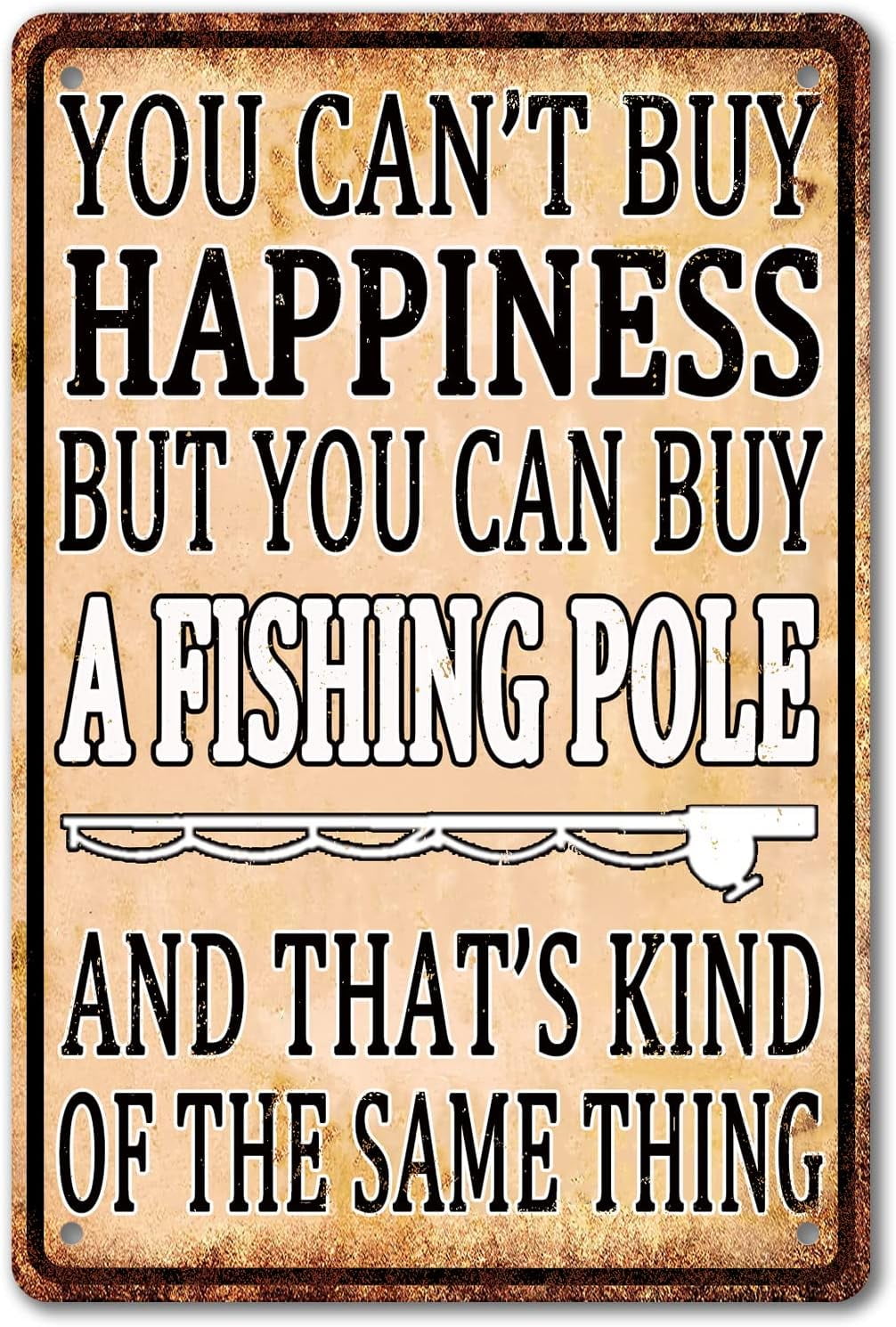 AABERIC Funny Fishing Wall Decor Fish Metal Sign Fishing Wall Art Gone ...