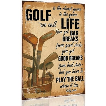 AABERIC Golf Decor Golf Signs Golf Wall Art Golf Life Metal Tin Sign Vintage Golf Poster Golf Decor For Home Man Cave Decor Golf Office Decor Outdoor Indoor 8x12 Inch