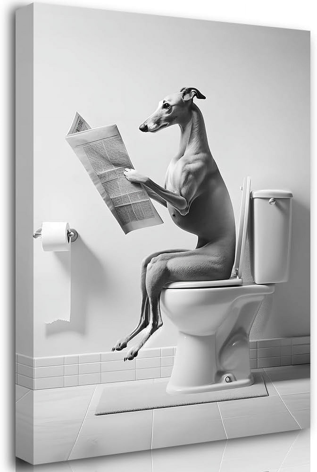 Targa In Latta Retrò Basset Hound 20x30 Cm | Cartello Divertente Con Cane E Giornale Per Toilette | Decorazione Vintage Per Casa, Bar, Garage