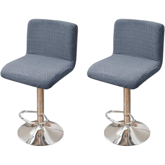 XUELC Stretch Bar Stool Covers with Backrest - Washable Square Swivel Seat Slipcovers for Counter Height Barstools, Mid-Low Back Chair Protectors for Home, Pub, Coffee Shop