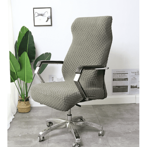 Joqmia Universal Stretch Office Chair Cover - High Back Slipcover for Computer Desk Chairs, Elastic Jacquard Fabric Protector