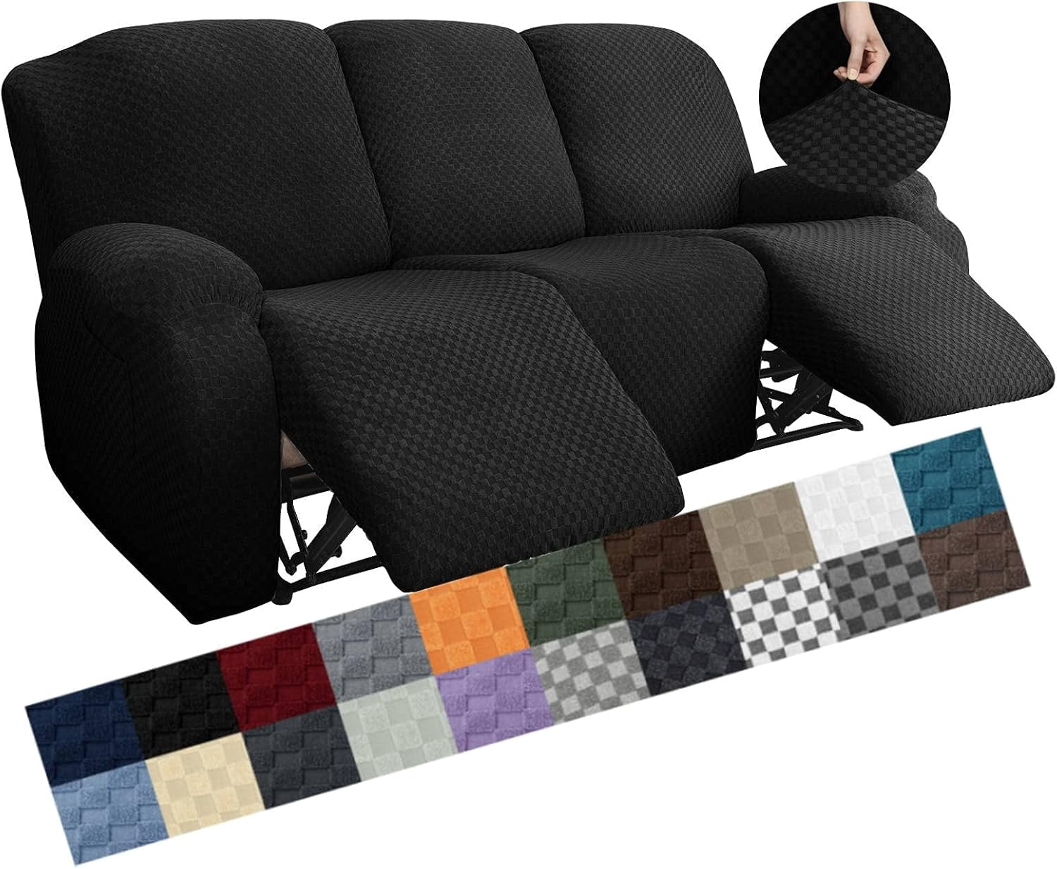 Joqmia Stretch Recliner Slipcover, Jacquard Fabric Recliner Sofa Cover with Elastic Bottom, Furniture Protector Fits Most Reclining