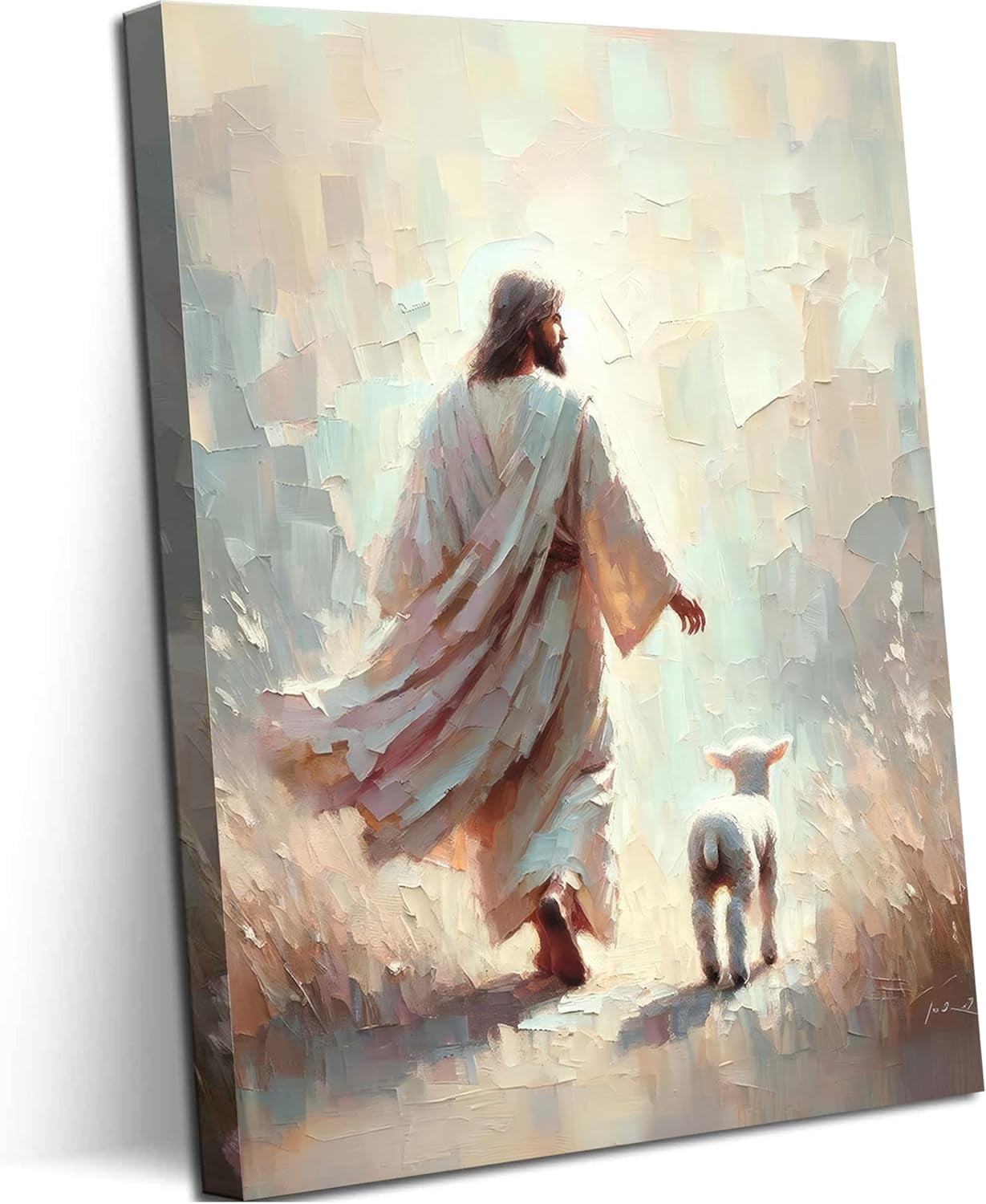 AABERIC Jesus Leave 99 Sheep Canvas Wall Art Bible Stories Wall Decor ...