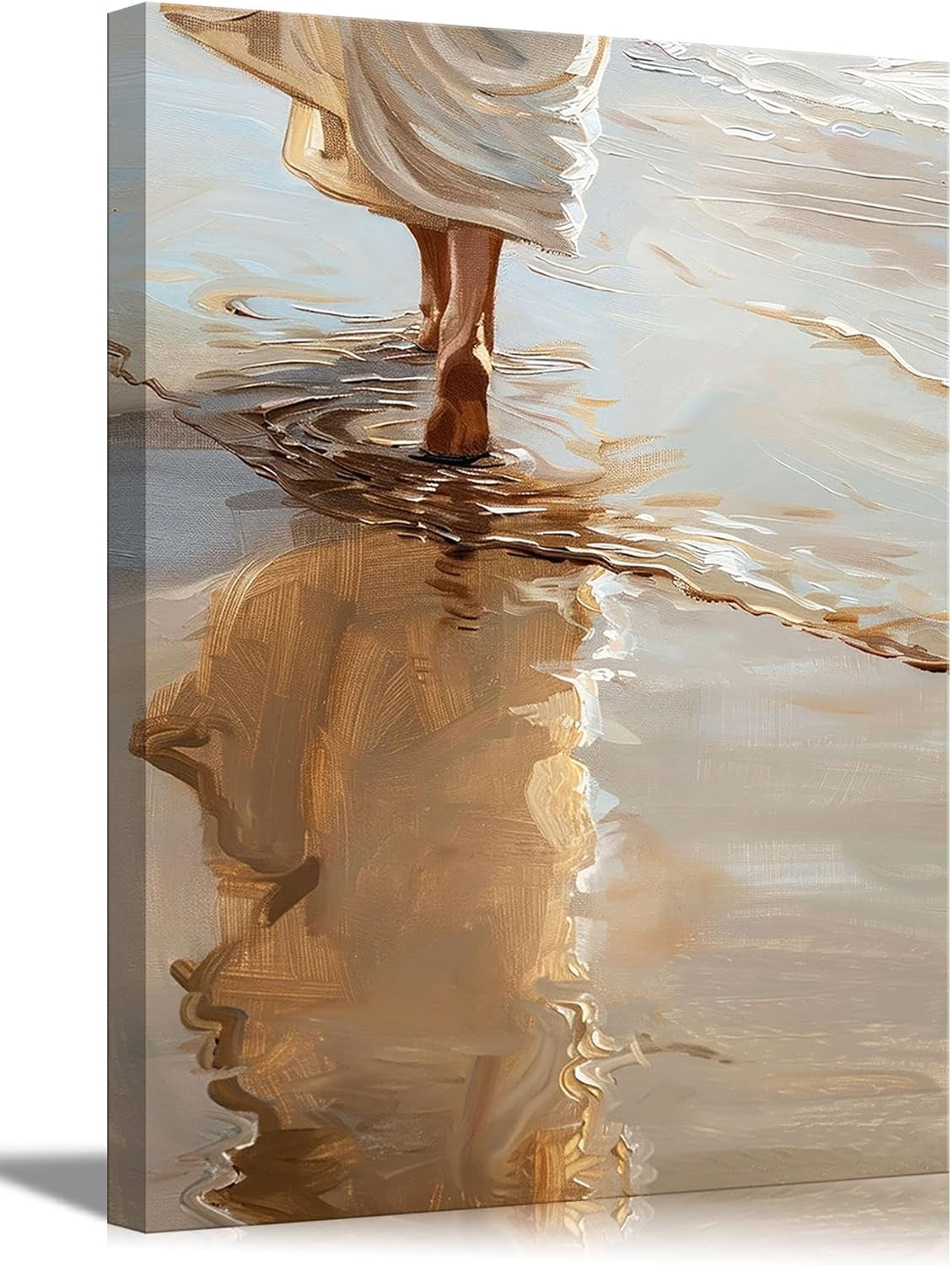 AABERIC Jesus Walking On Water Canvas Wall Art Christian God Wall Decor ...