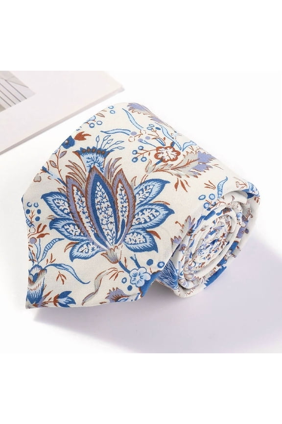 Men's cotton tie - 3.1 inches wide - Suitable for business formal and casual occasions - Hand-tied vintage pattern - Easy to tie(2pcs)