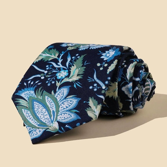 Men's cotton tie - 3.1 inches wide - Suitable for business formal and casual occasions - Hand-tied vintage pattern - Easy to tie(2pcs)