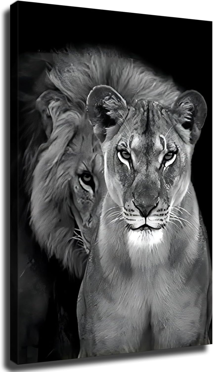 Amazing HD Photos about  Lion And Lioness Wall Art  with NO AI Images