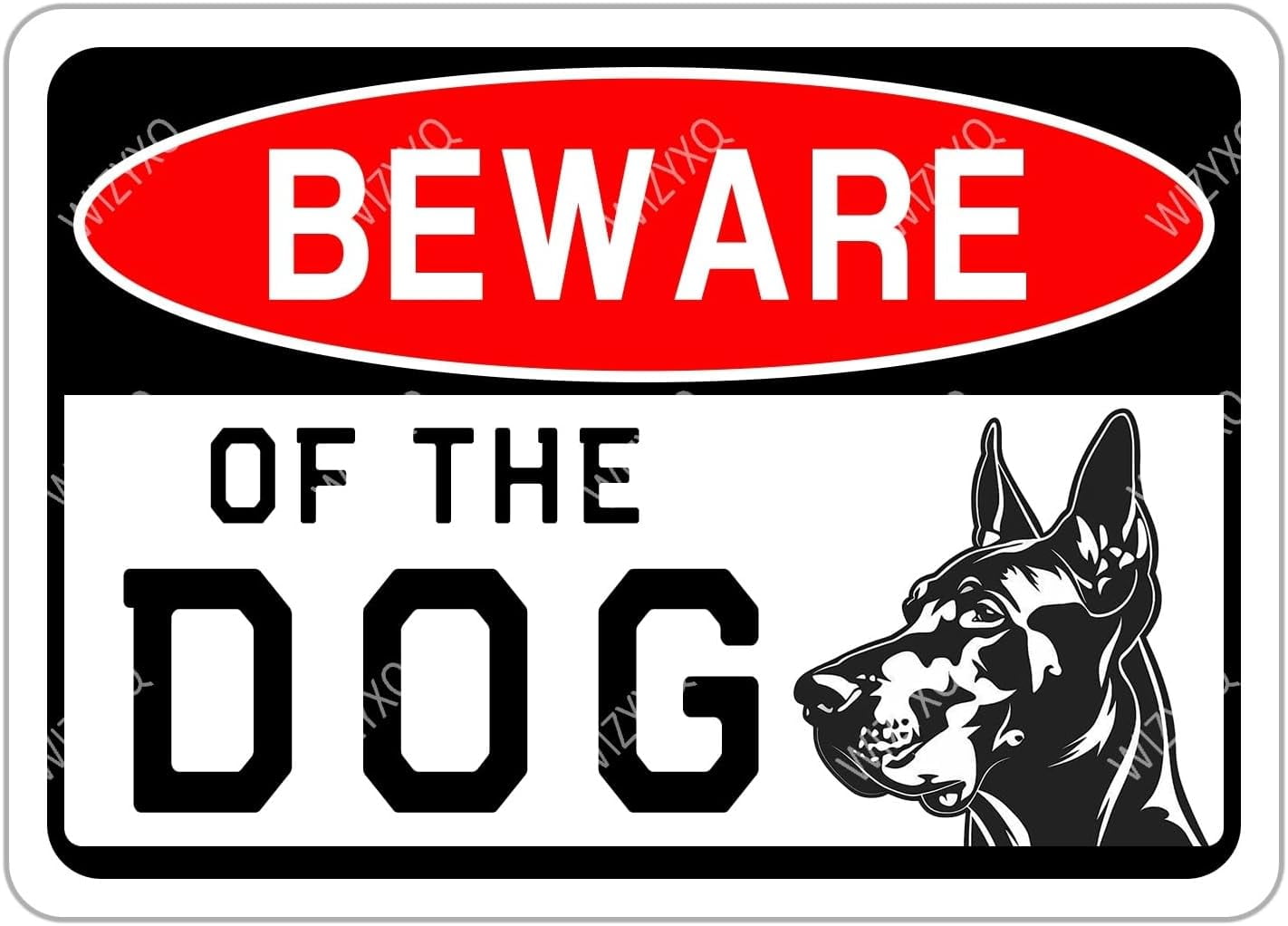 Beware Of Doberman Sign - 12x8 Inch Vintage Metal Warning Sign For Property Security
