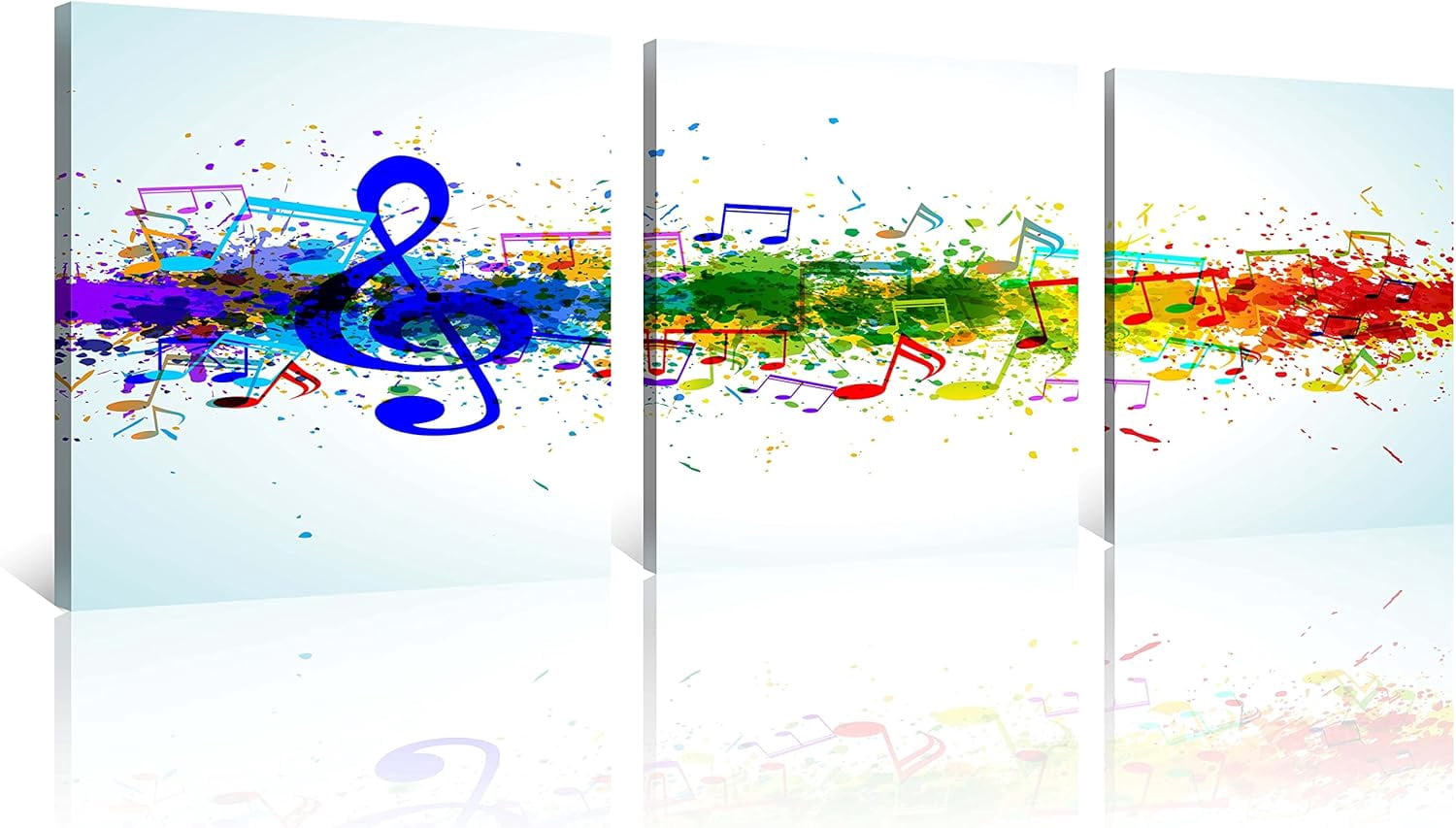 AABERIC Modern 3 Piece Beating Music Notes Wall Art Paintings Colorful ...