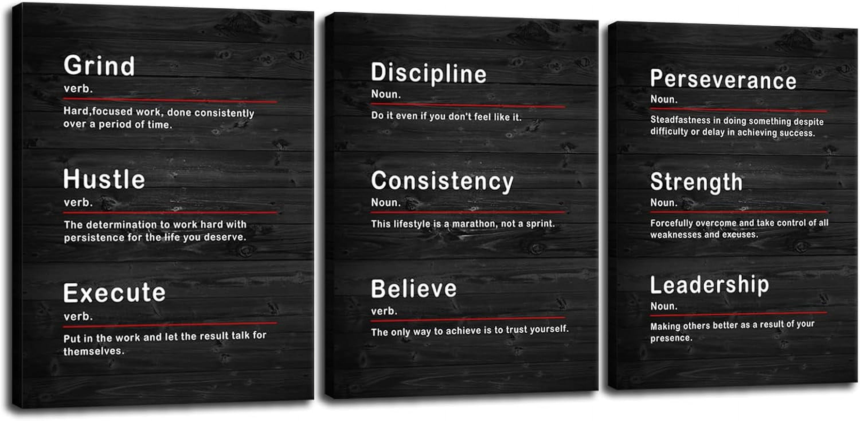 AABERIC Motivational Canvas Wall Art Money Never Sleeps Verb Painting ...