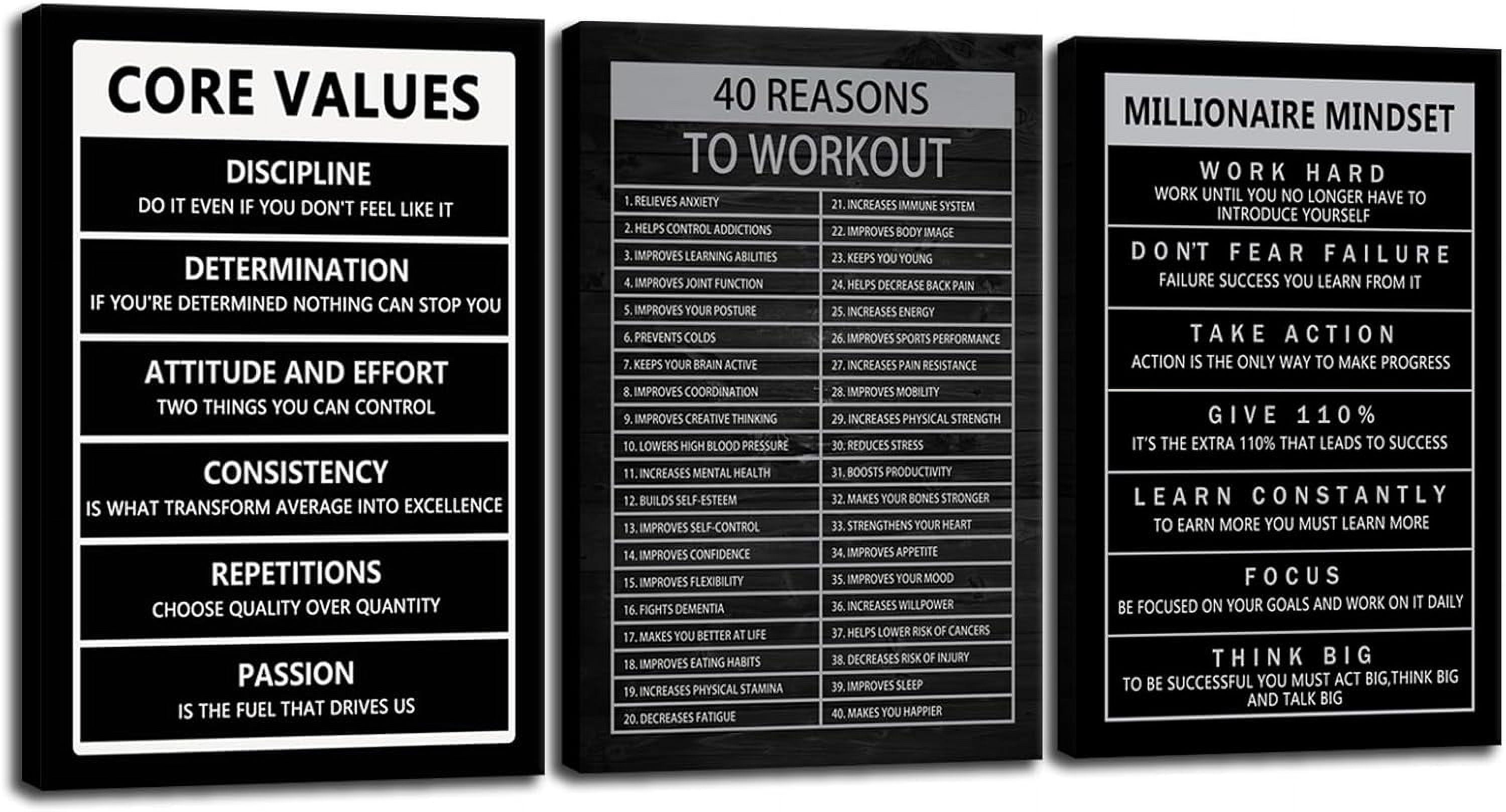 AABERIC Motivational Canvas Wall Art Money Never Sleeps Verb Painting ...