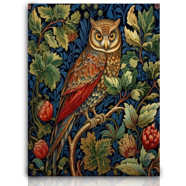 AABERIC Nordic Rustic William Morris Fox Wall Art Cute Fox Print
