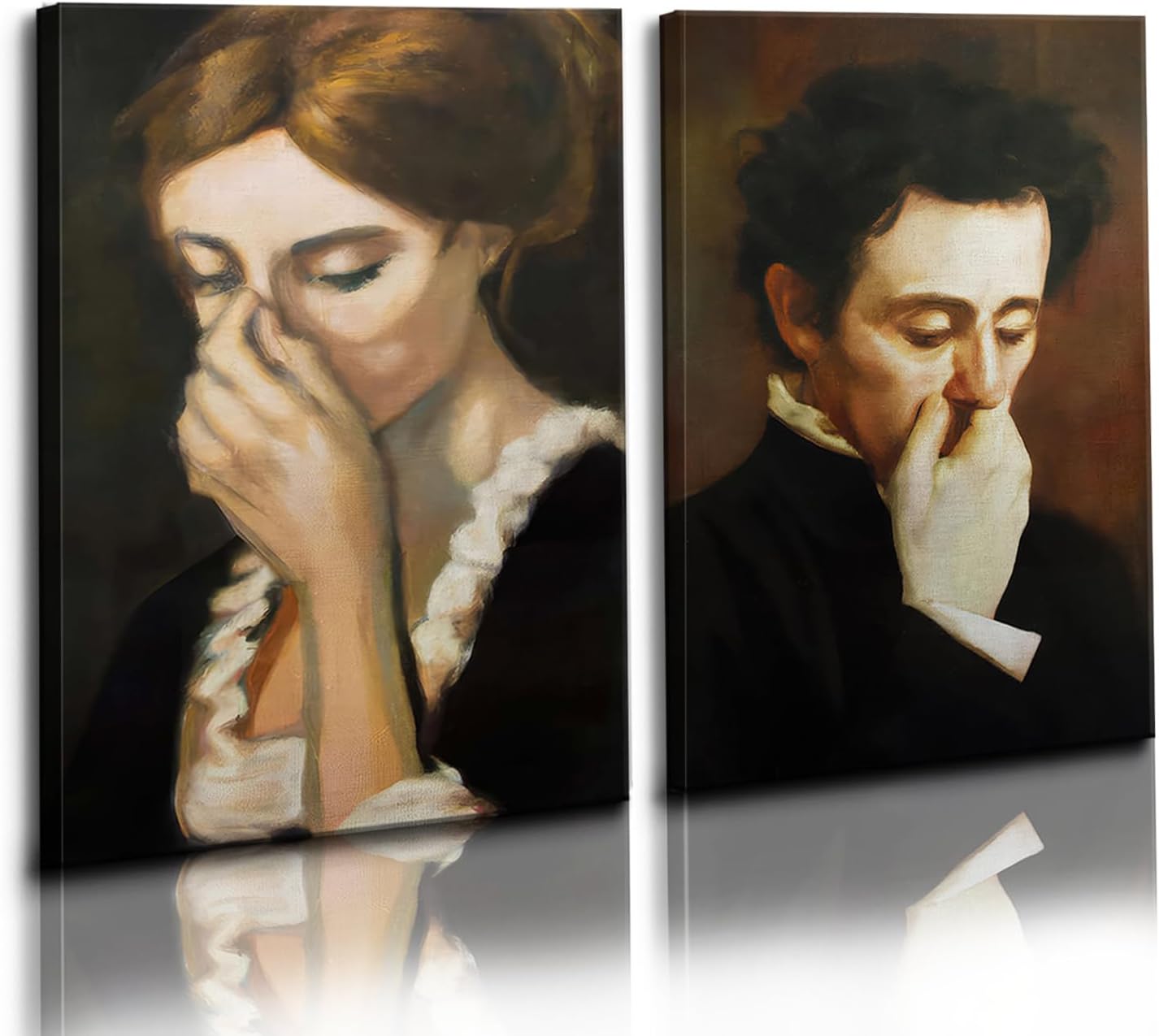 AABERIC Retro African American Wall Art Black Girl Portrait Reading ...