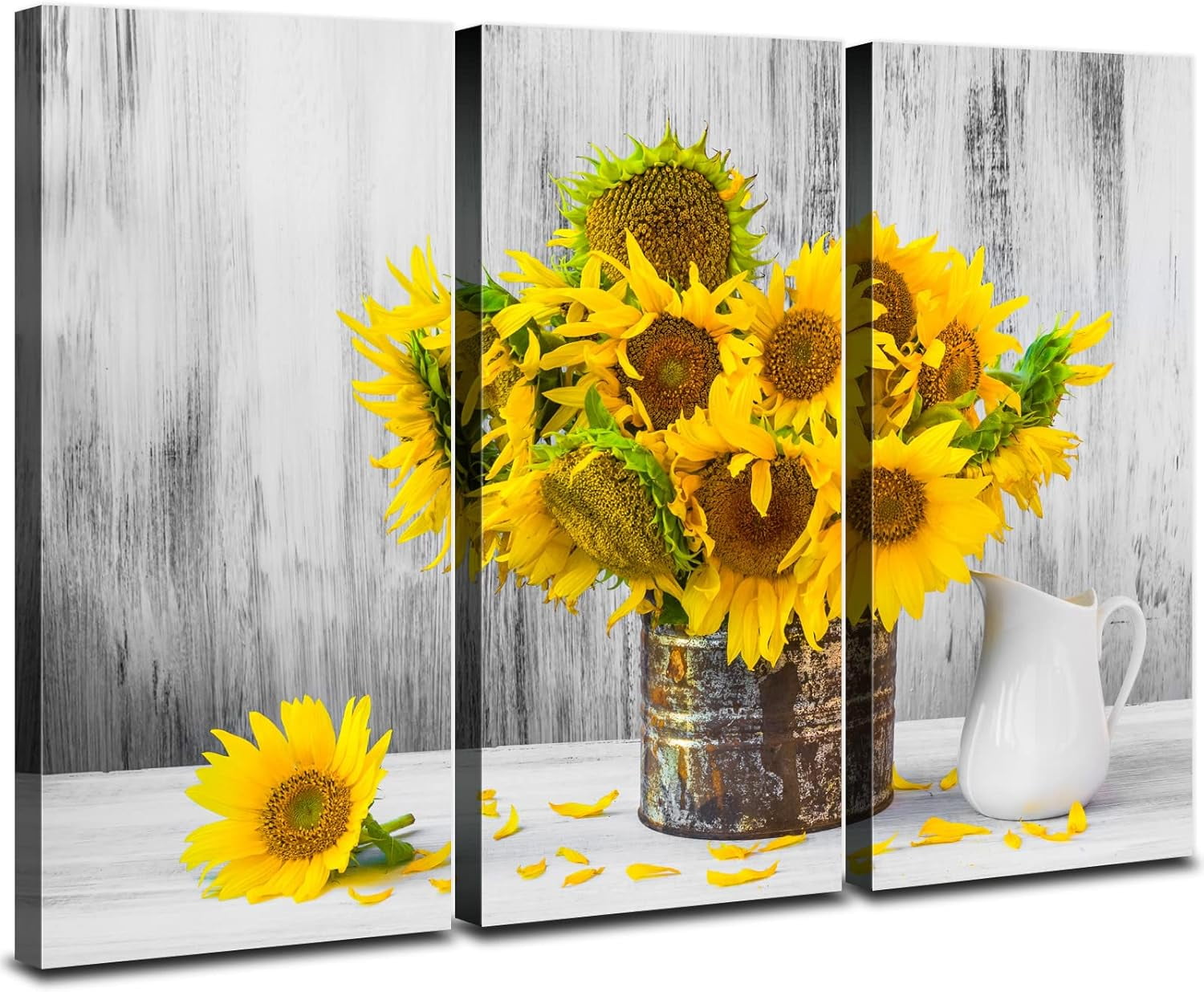 AABERIC Rustic Sunflower Kitchen Wall Decor Canvas Wall Art Vintage ...