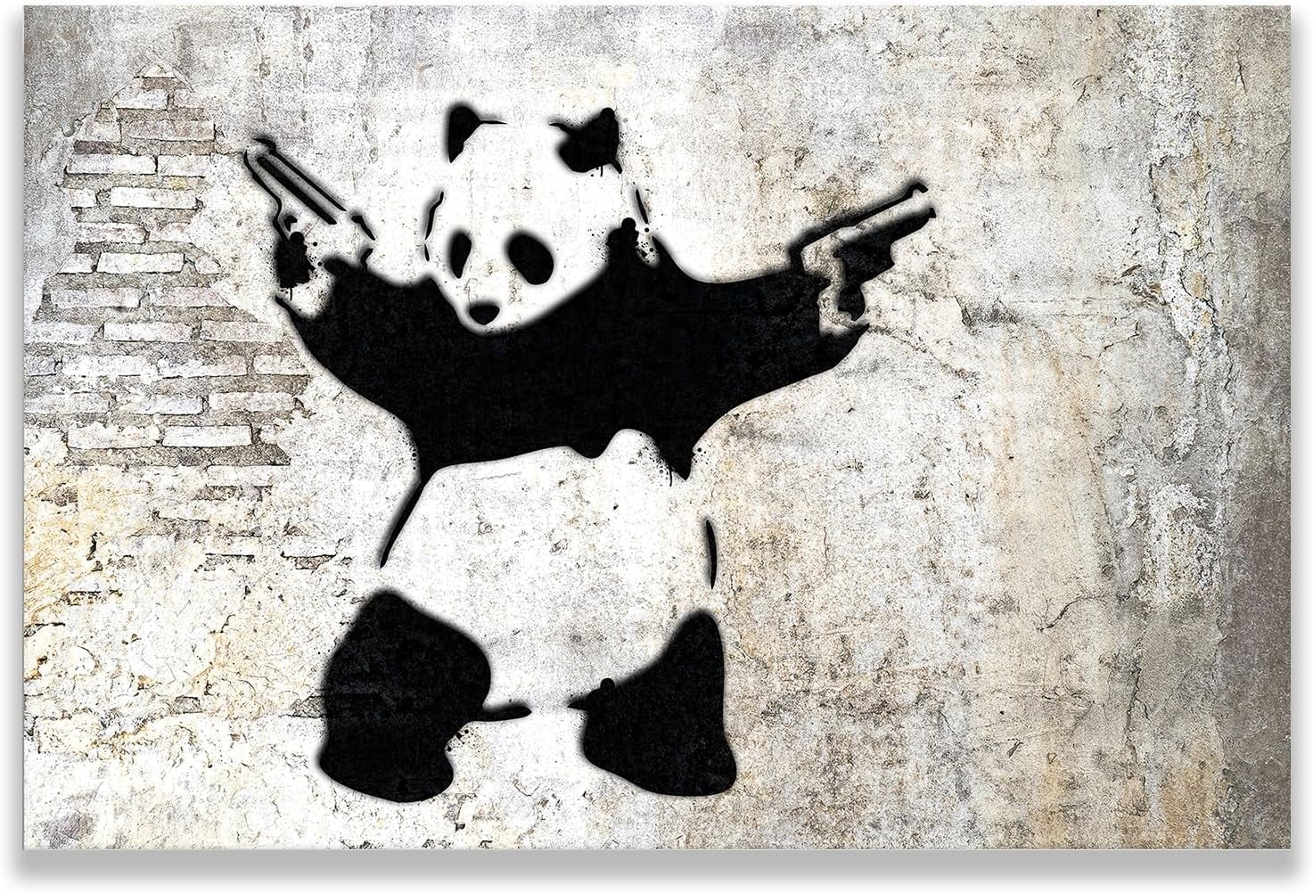 AABERIC Street Wall Art Decor - Panda Abstract Graffiti Painting Canvas ...