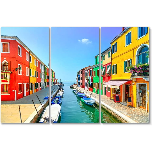 AABERIC Venice Wall Art Decor - 3 Piece Set, Decorative Framed Colorful ...